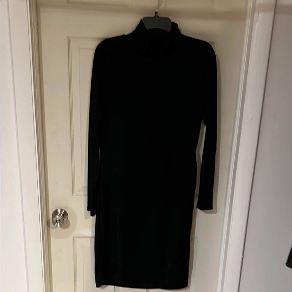 Elegant Black Turtleneck Dress